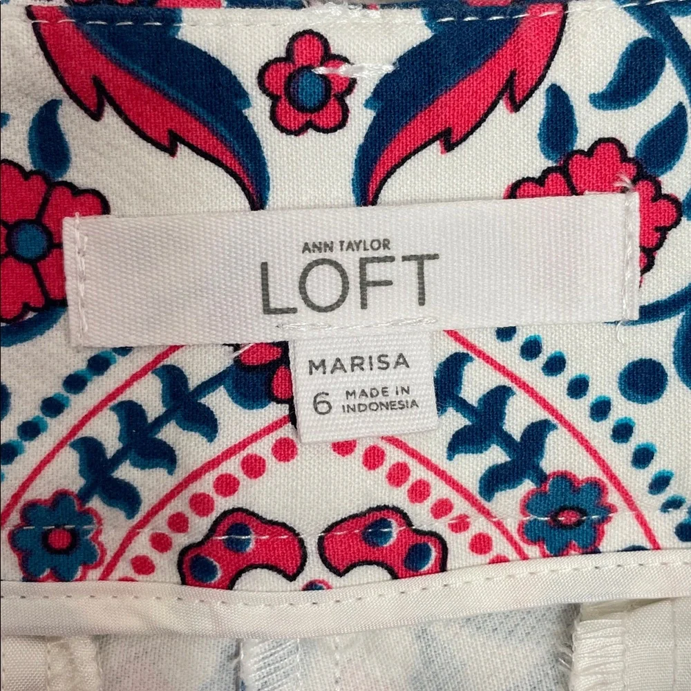 Ann Taylor Loft Marisa Fit Cropped The Riviera Pant Floral Mosaic Print 6